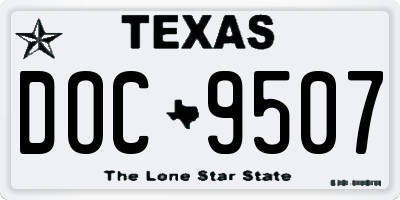 TX license plate DOC9507