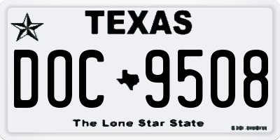 TX license plate DOC9508