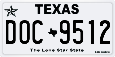 TX license plate DOC9512