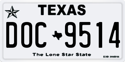 TX license plate DOC9514