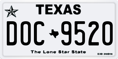 TX license plate DOC9520