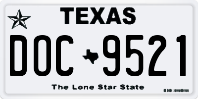 TX license plate DOC9521