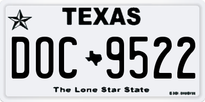 TX license plate DOC9522