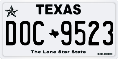 TX license plate DOC9523