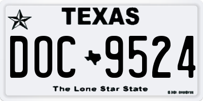 TX license plate DOC9524