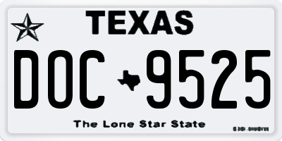 TX license plate DOC9525