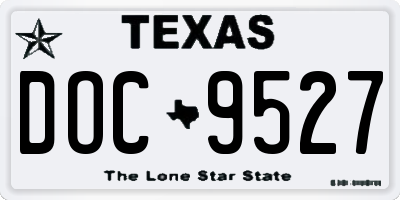 TX license plate DOC9527