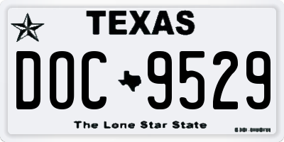 TX license plate DOC9529