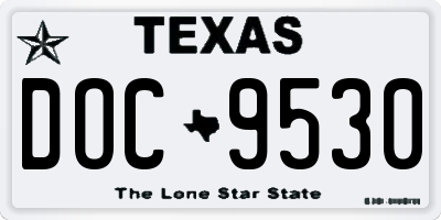 TX license plate DOC9530