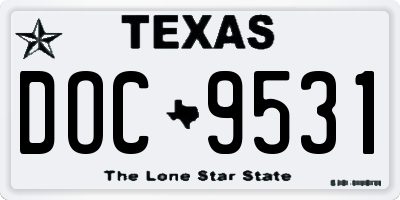 TX license plate DOC9531