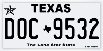 TX license plate DOC9532