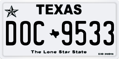 TX license plate DOC9533