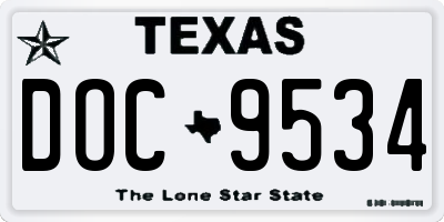 TX license plate DOC9534