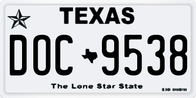 TX license plate DOC9538