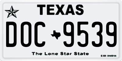 TX license plate DOC9539