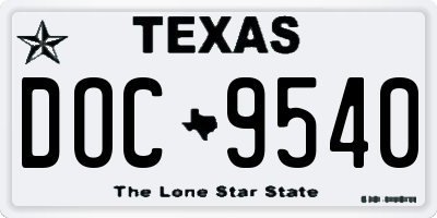 TX license plate DOC9540