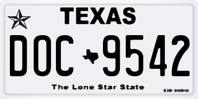 TX license plate DOC9542