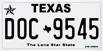 TX license plate DOC9545