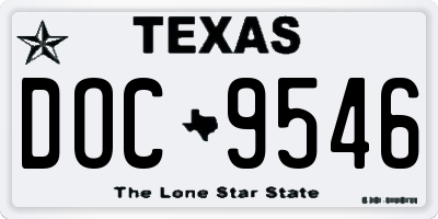 TX license plate DOC9546
