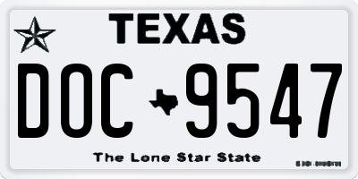 TX license plate DOC9547