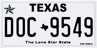 TX license plate DOC9549