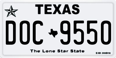TX license plate DOC9550