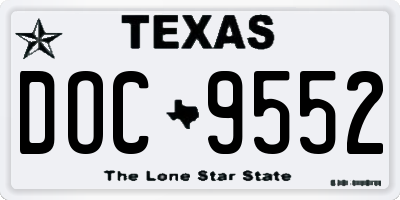 TX license plate DOC9552