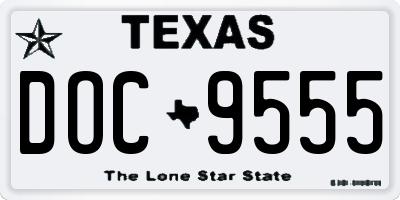TX license plate DOC9555