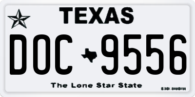 TX license plate DOC9556