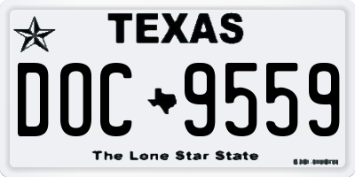TX license plate DOC9559