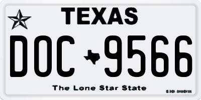 TX license plate DOC9566