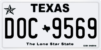 TX license plate DOC9569