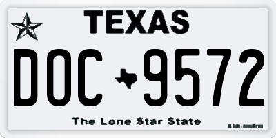 TX license plate DOC9572