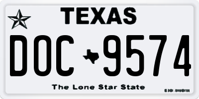 TX license plate DOC9574