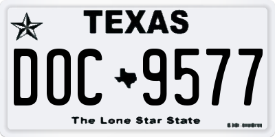 TX license plate DOC9577