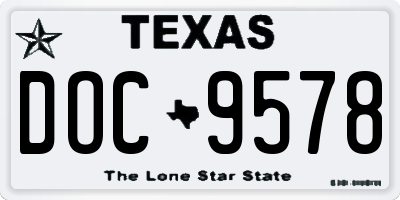 TX license plate DOC9578