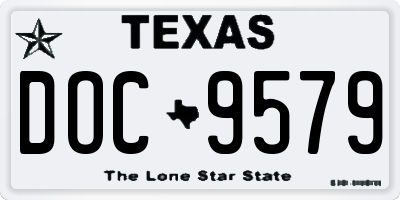 TX license plate DOC9579