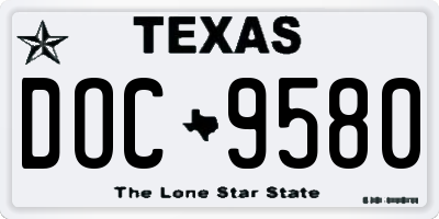 TX license plate DOC9580