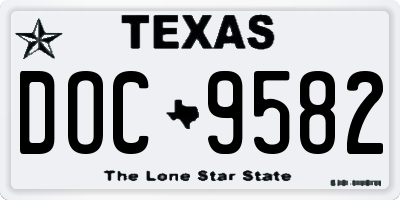 TX license plate DOC9582
