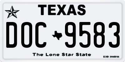 TX license plate DOC9583
