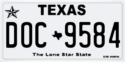 TX license plate DOC9584