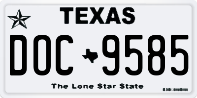 TX license plate DOC9585