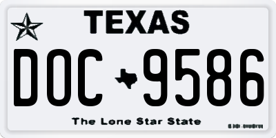 TX license plate DOC9586