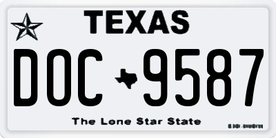 TX license plate DOC9587