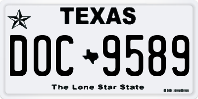 TX license plate DOC9589