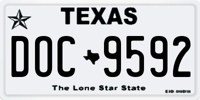 TX license plate DOC9592