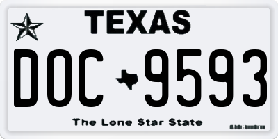 TX license plate DOC9593
