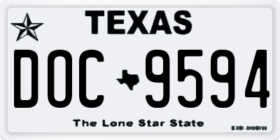 TX license plate DOC9594
