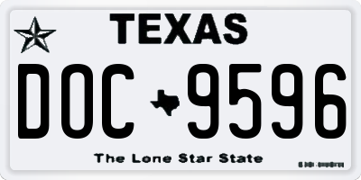 TX license plate DOC9596