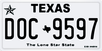 TX license plate DOC9597